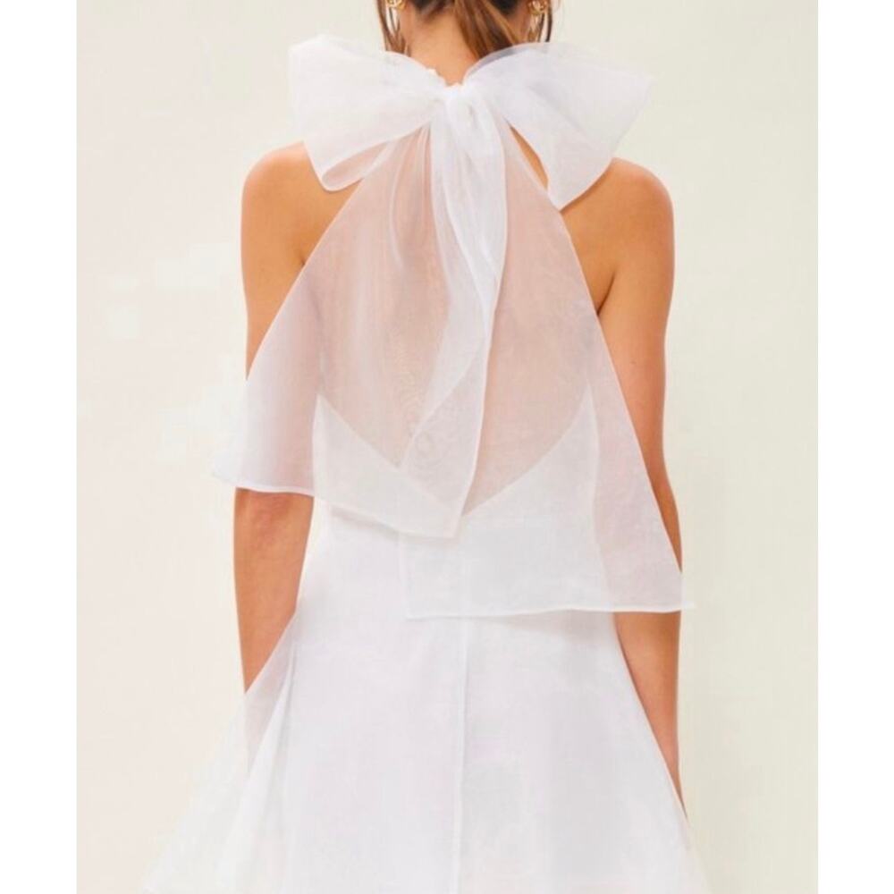 IDEM DITTO I'm the Centerpiece Mini Dress Halter Bow at neck Bridal - Picture 2 of 4